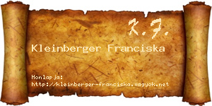 Kleinberger Franciska névjegykártya